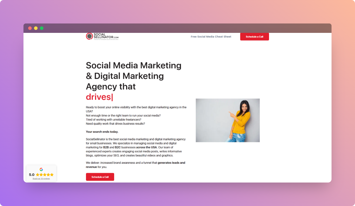 social selina website screenshot