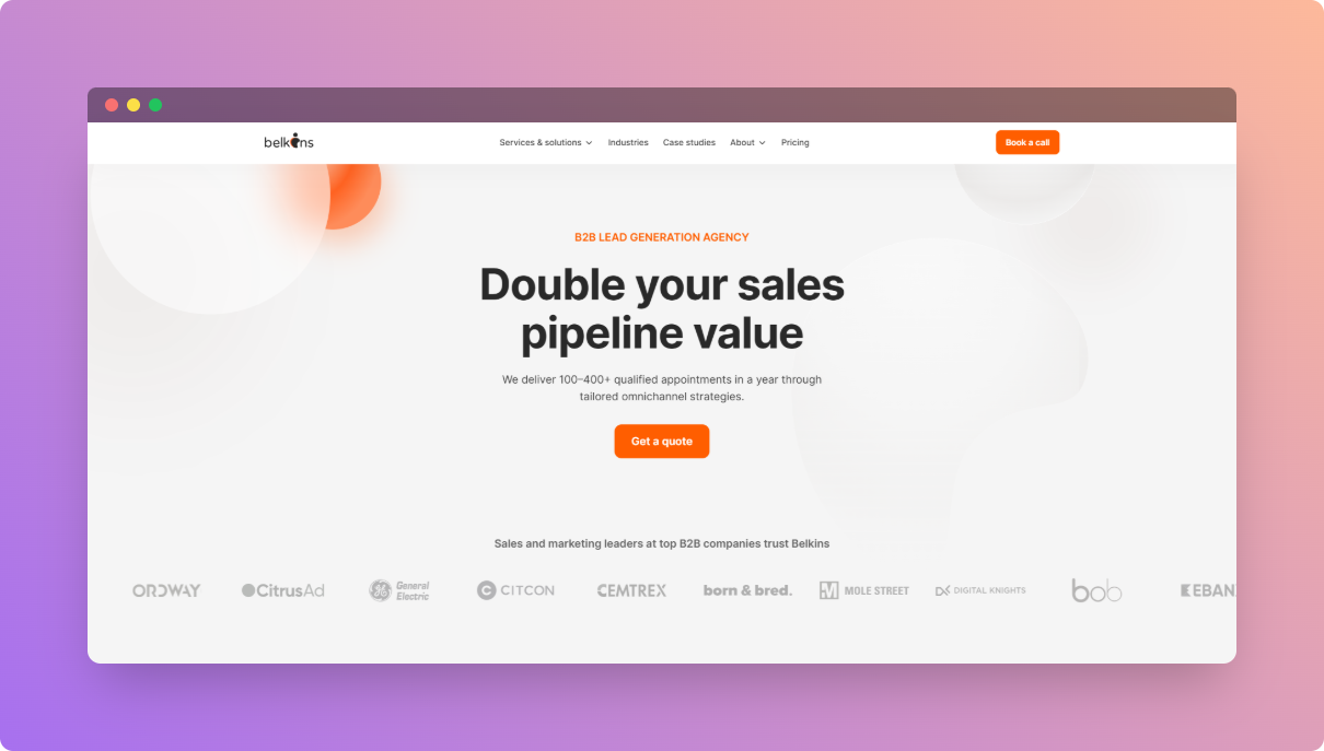 Belkins.io website screenshot