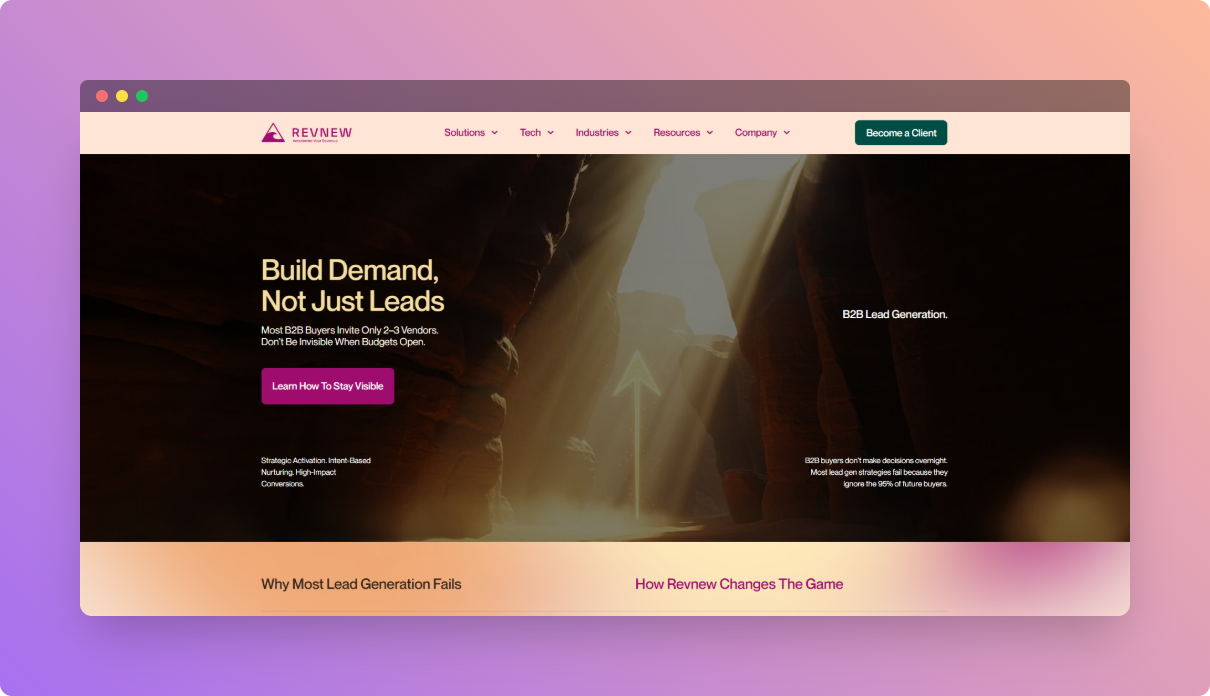 Revnew website screenshot